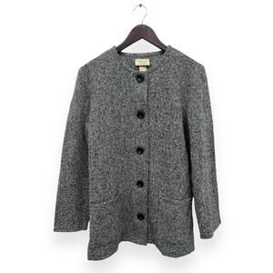 Boyne Valley Weavers Ireland Tweed Wool Long Jacket Womens Medium
